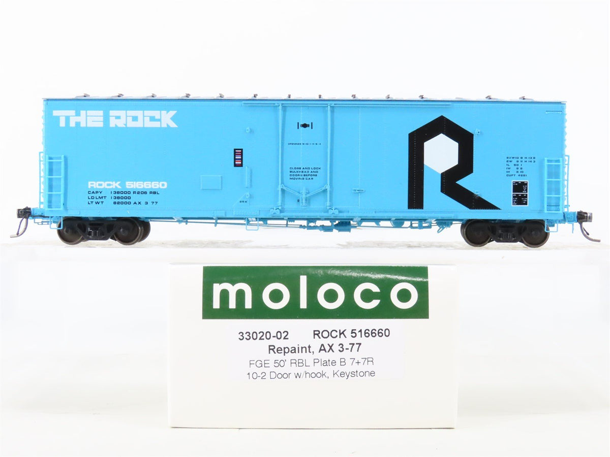 HO Scale Moloco 33020-02 RI &quot;The Rock&quot; FGE 50&#39; RBL 7+7R Boxcar #516660