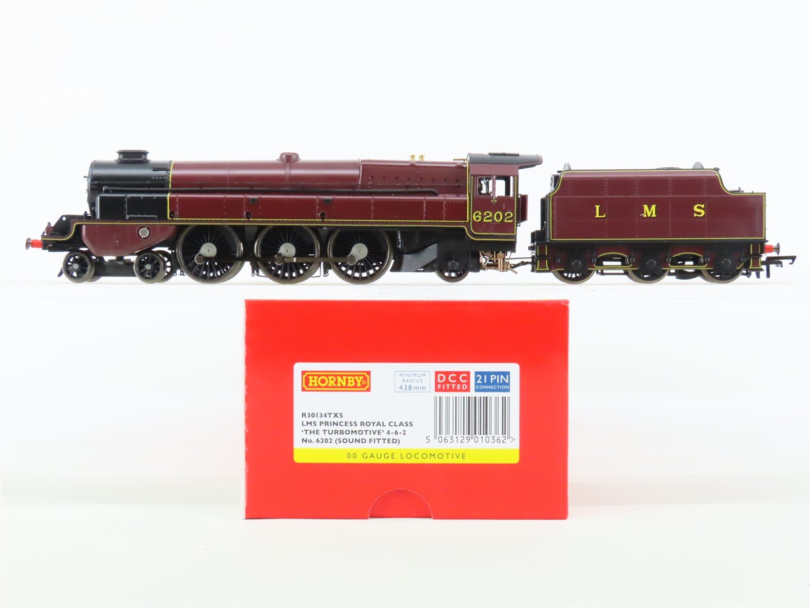 OO Scale Hornby R30134TXS LMS Railway 4-6-2 Steam Locomotive #6202 DCC ONLY