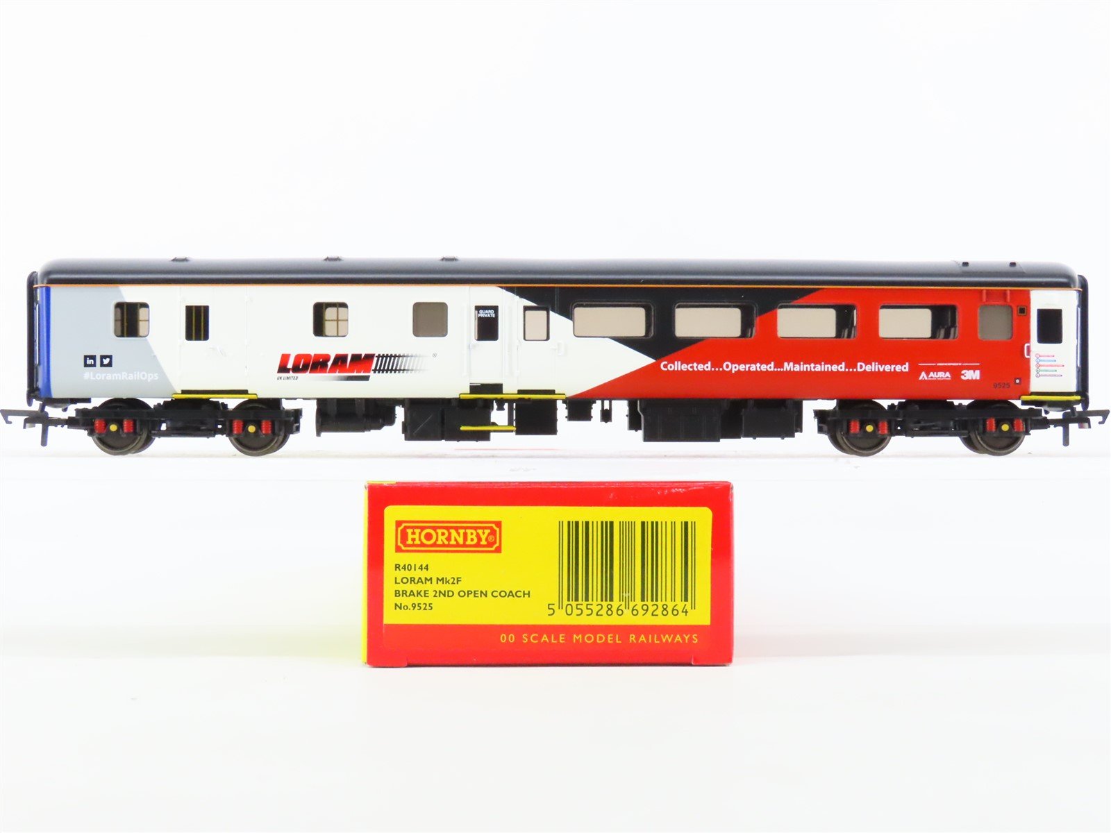 OO Scale Hornby R40144 Loram Brake 2nd Open Coach Passenger Car #9525