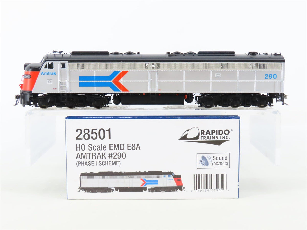 HO Scale Rapido 28501 AMTK Amtrak E8A Diesel Locomotive #290 w/ DCC &amp; Sound