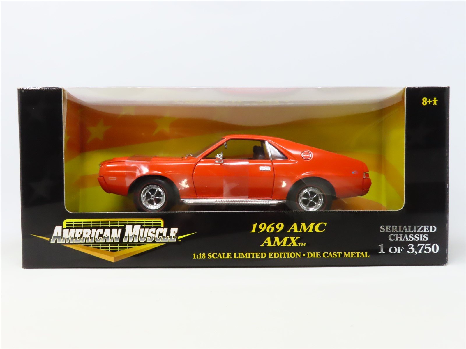 1:18 Scale Ertl American Muscle Diecast Model Car #32278 1969 AMC AMX - Orange