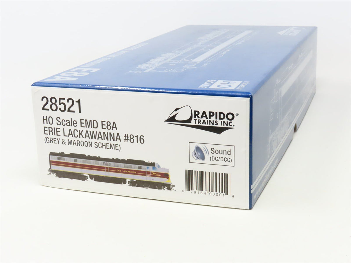 HO Scale Rapido 28521 EL Erie Lackawanna EMD E8A Diesel #816 w/DCC &amp; Sound