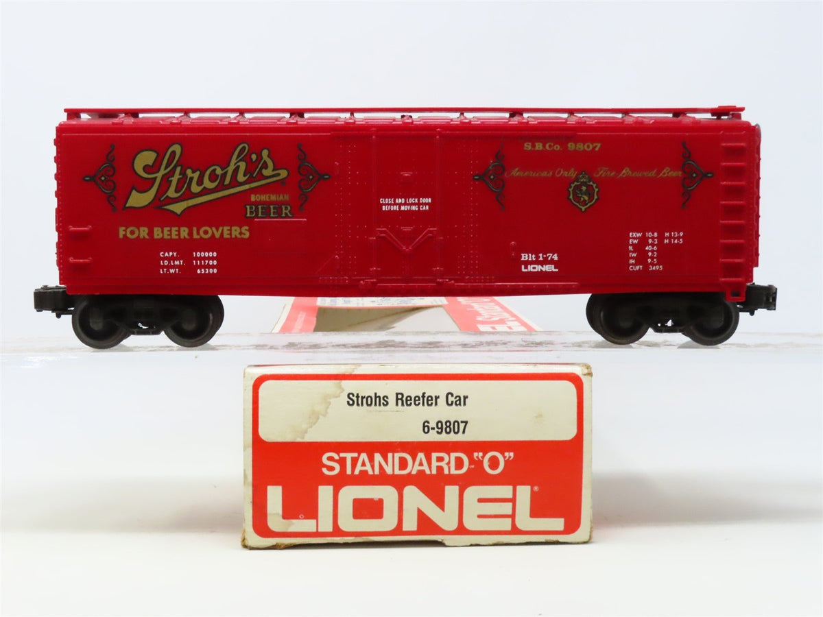 O Gauge 3-Rail Lionel 6-9807 SBC Stroh&#39;s Bohemian Beer Reefer #9807