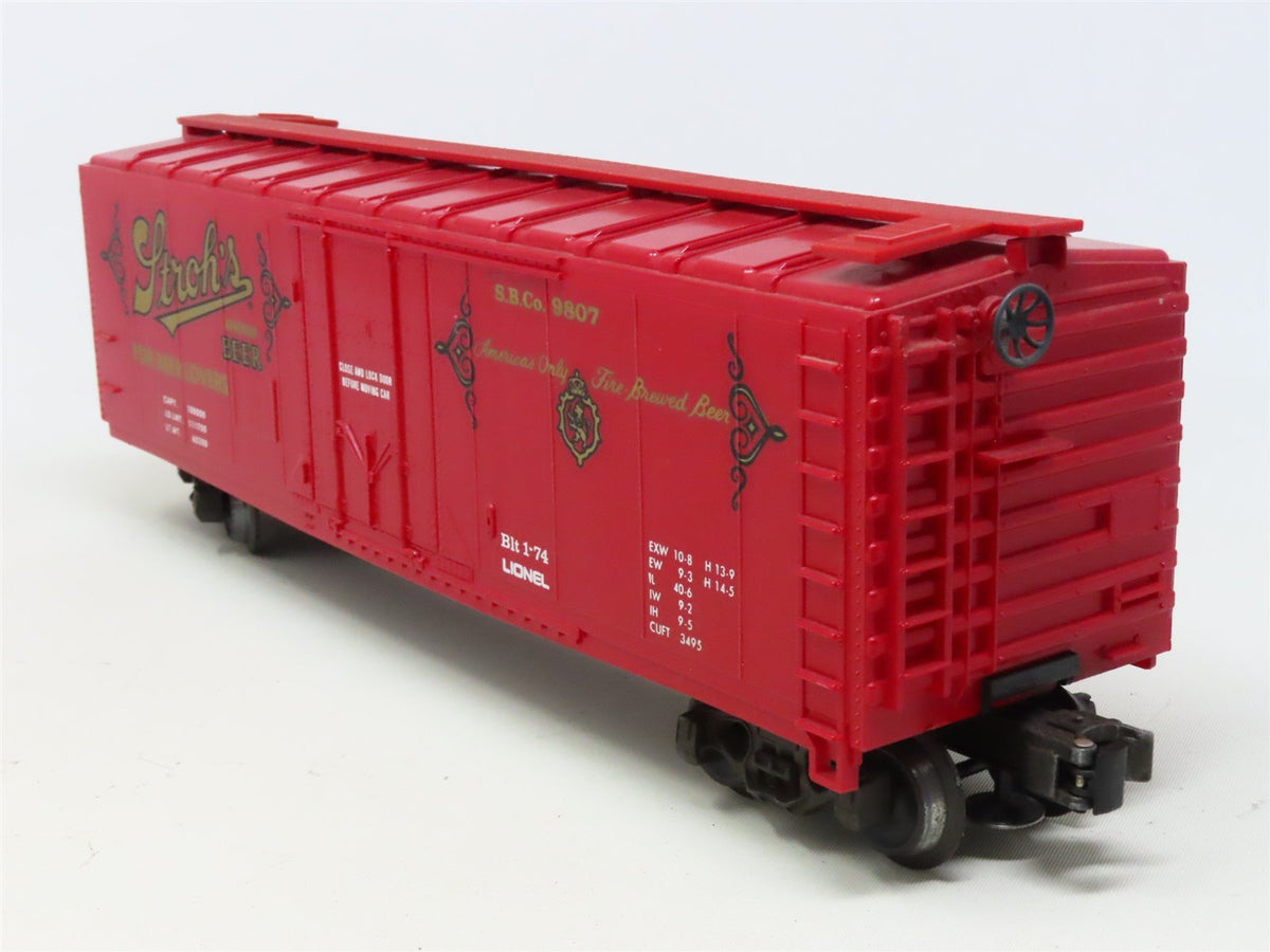 O Gauge 3-Rail Lionel 6-9807 SBC Stroh&#39;s Bohemian Beer Reefer #9807