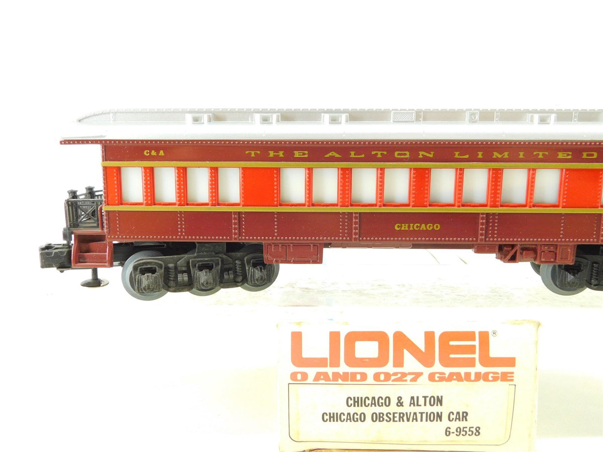 O Gauge 3-Rail Lionel 6-9558 C&amp;A Chicago &amp; Alton Obs Passenger Car &quot;Chicago&quot;