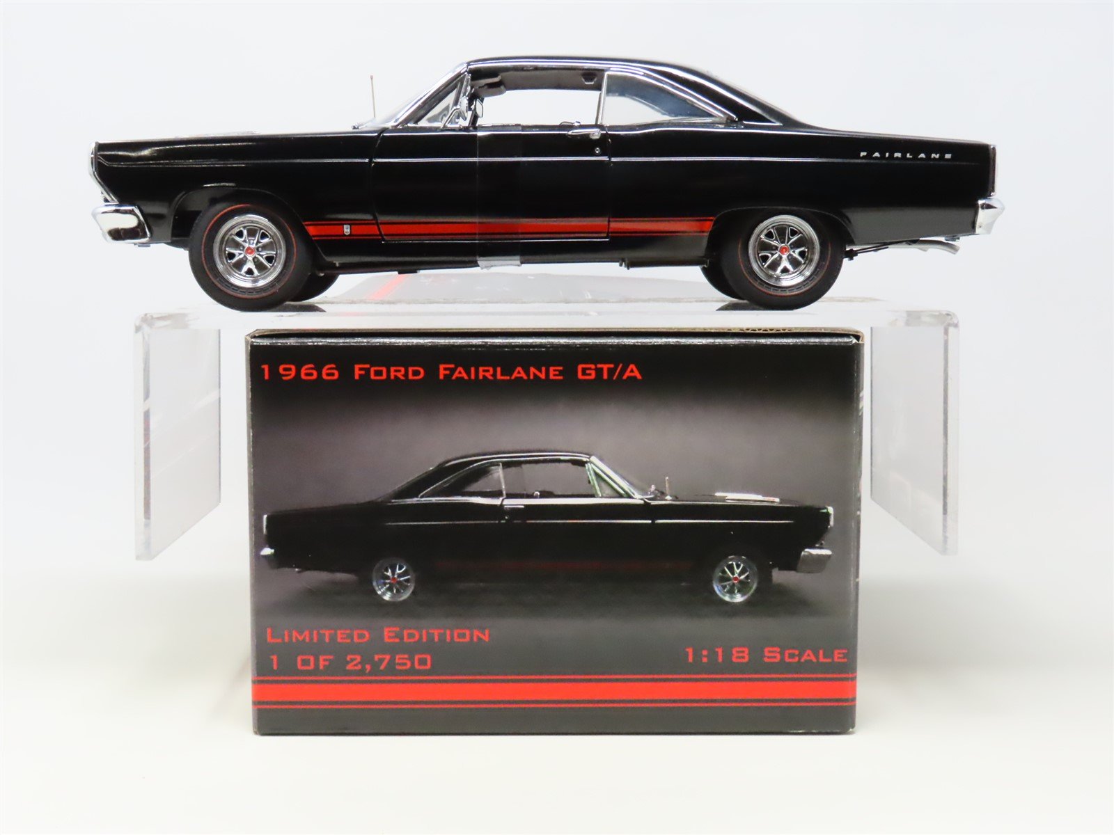 1:18 Scale GMP #8082 Diecast Model Car 1966 Ford Fairlane GT/A - Black -  Model Train Market