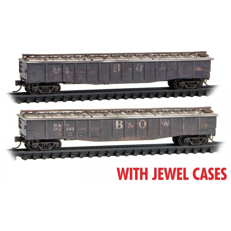 N Scale Micro-Trains MTL 98305069 B&amp;O Covered Gondolas 2-Pack - Weathered