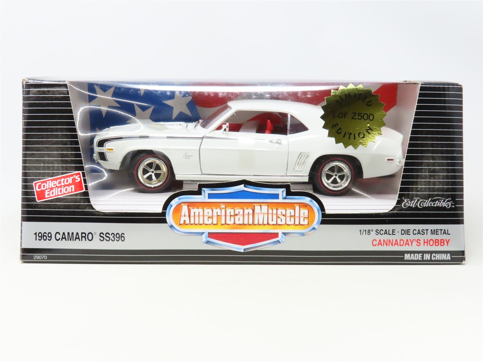 1:18 Ertl American Muscle Cannaday's Hobby 29070 Diecast White 1969 Camaro SS396