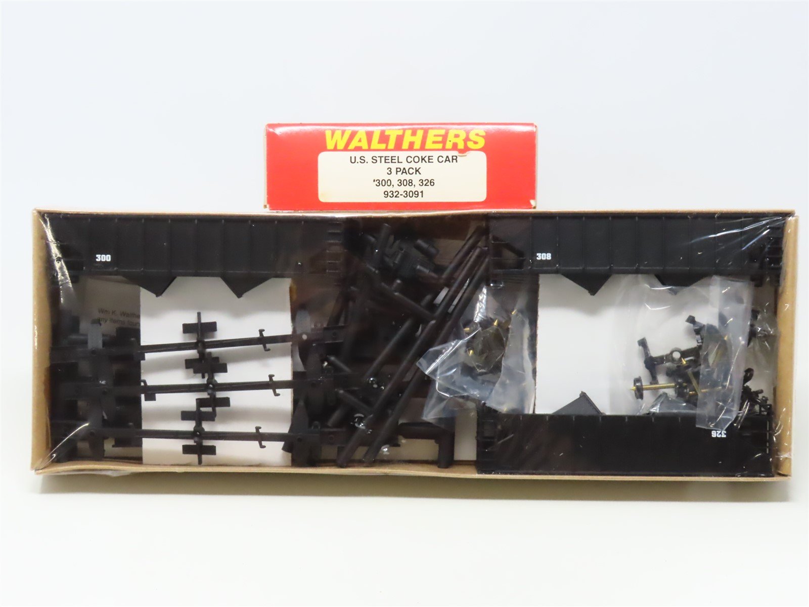HO Scale Walthers 932-3091 US Steel Coke Car #300 #308 #326 Kit 3-Pack SEALED