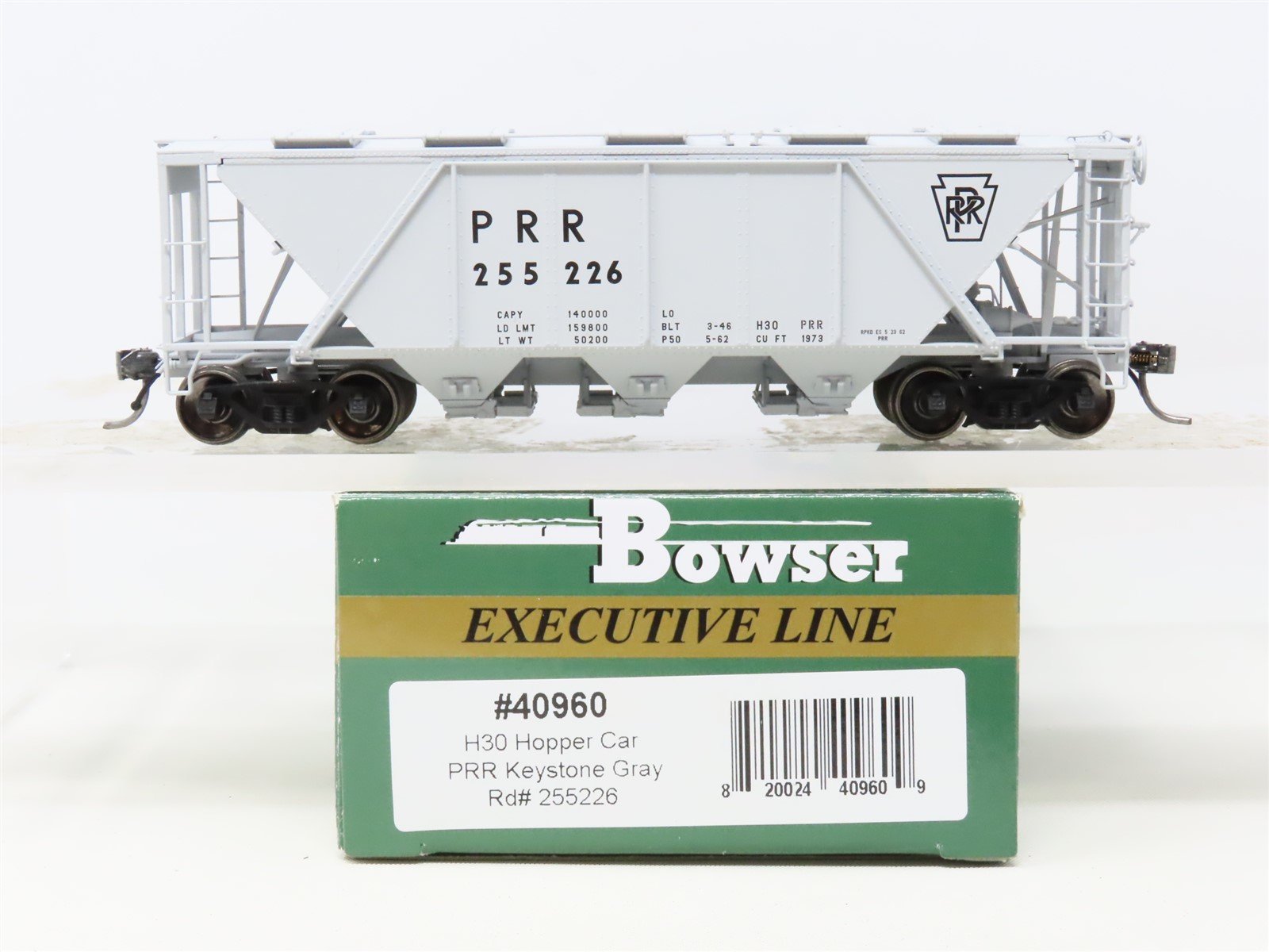 HO Scale Bowser 40960 PRR Pennsylvania Keystone 3-Bay Hopper #255226