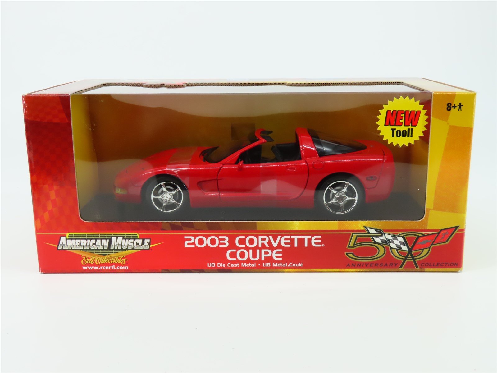 1:18 Scale RC Ertl American Muscle #36833 Die-Cast 2003 Corvette Coupe - Red