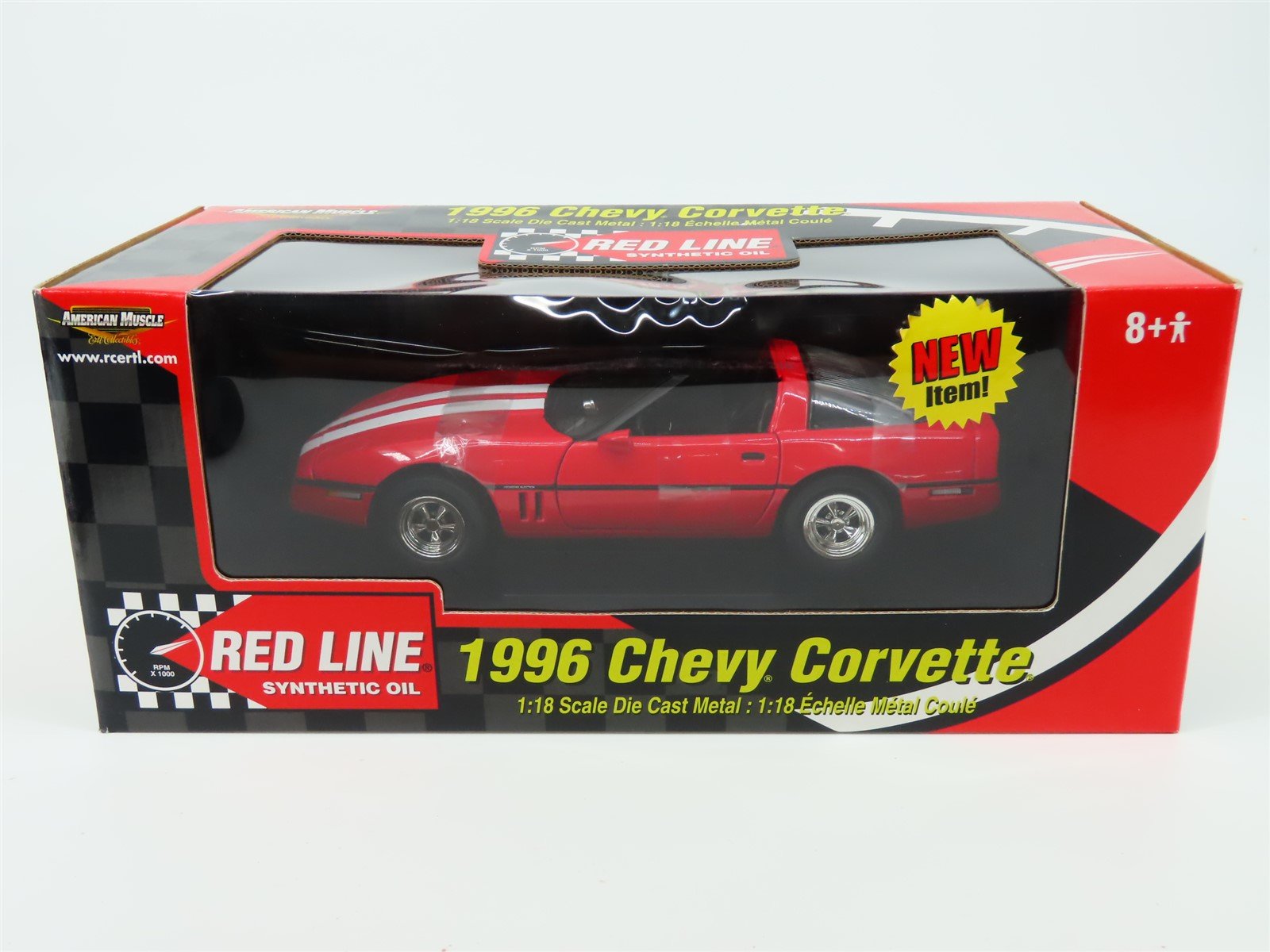 1:18 RC Ertl American Muscle #36986 Diecast 1996 Chevy Corvette - Red Line Oil