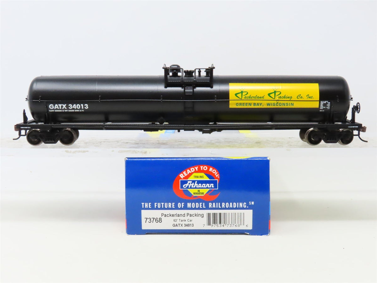 HO Scale Athearn 73768 GATX Packerland Packing 62&#39; Tank Car #34013