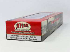 HO Scale Atlas 1076-4 RTCX Spencer Chemical Tank Car #5366 - Sealed