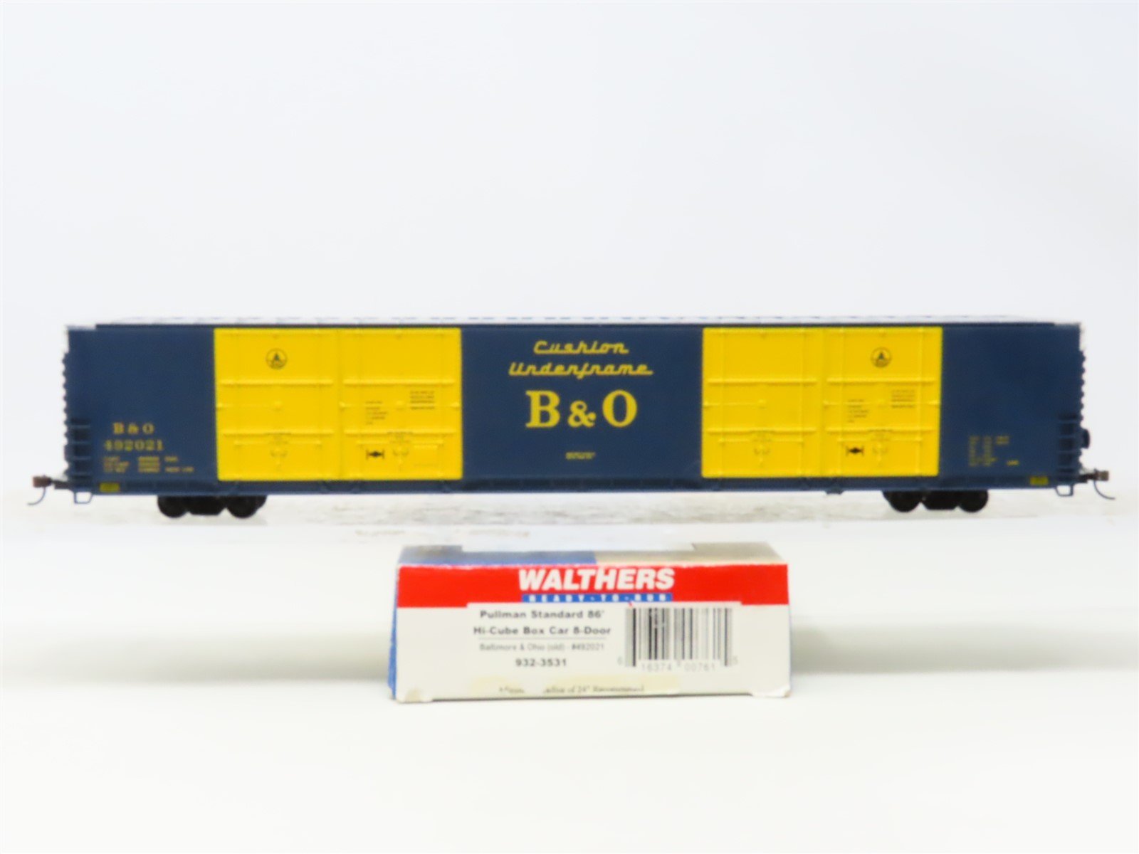 HO Scale Walthers 932-3531 B&O Baltimore & Ohio 86' Hi-Cube Box Car #492021