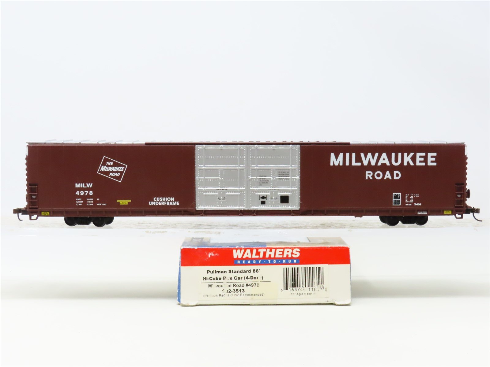 HO Scale Walthers 932-3513 MILW Milwaukee Road 86' Hi-Cube Box Car #4978