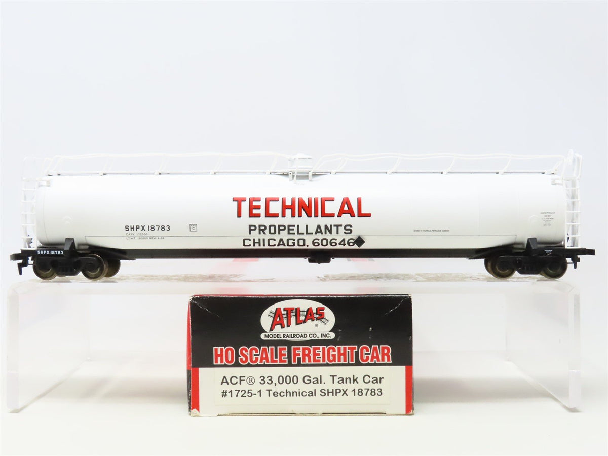 HO Scale Atlas 1725-1 SHPX Technical Propellants 33k Gal Tank Car #18783