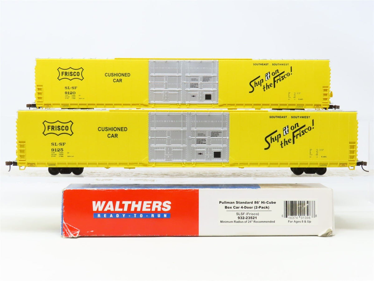 HO Scale Walthers 932-23521 SL-SF Frisco Hi-Cube 86&#39; Box Car 2-Pack