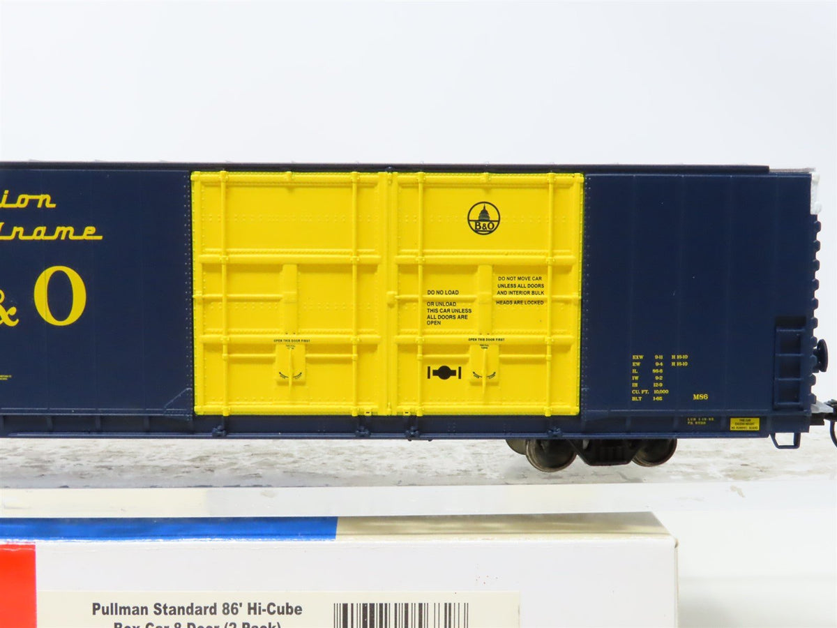 HO Walthers Gold Line 932-235317 B&amp;O Baltimore &amp; Ohio Hi-Cube Box Car 2-Pack