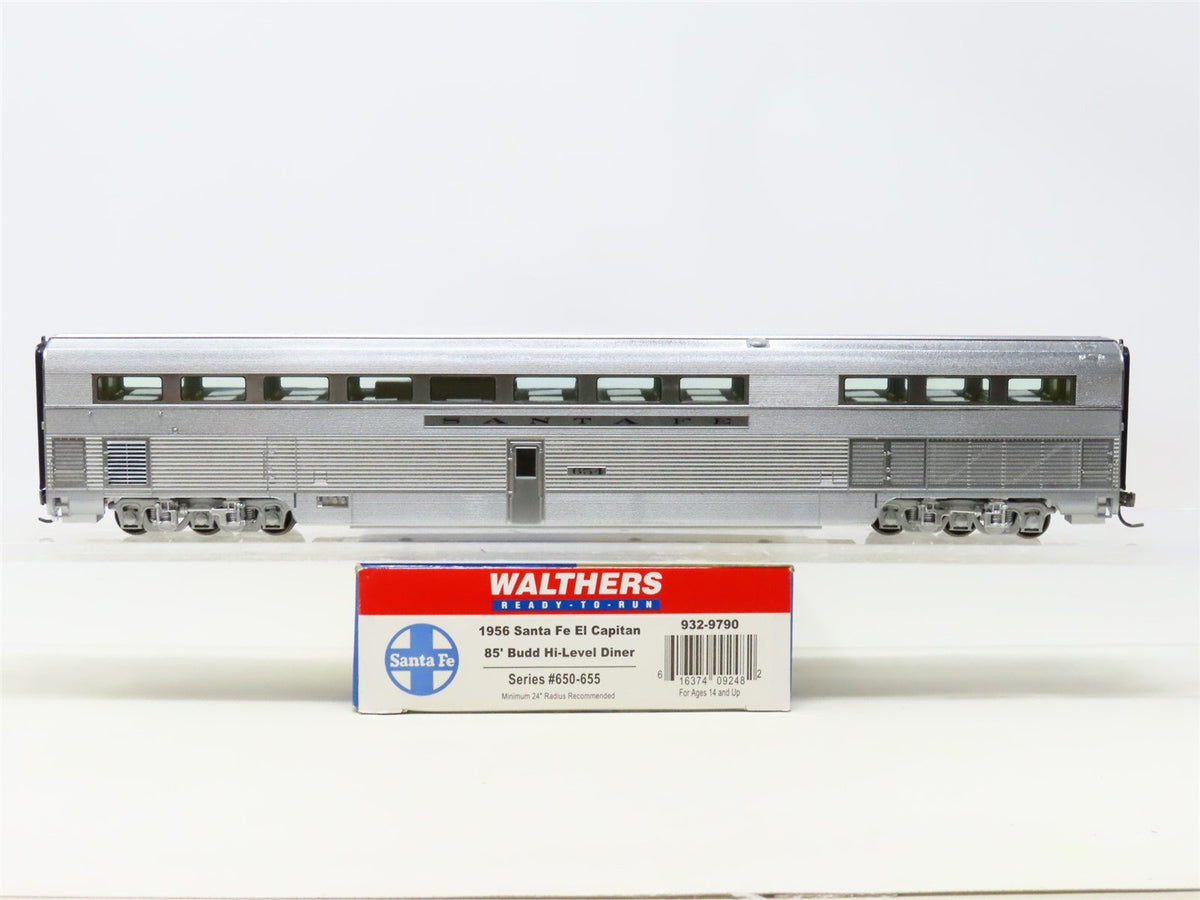 HO Scale Walthers 932-9790 ATSF Santa Fe 85&#39; Hi-Level Diner Passenger Car #654
