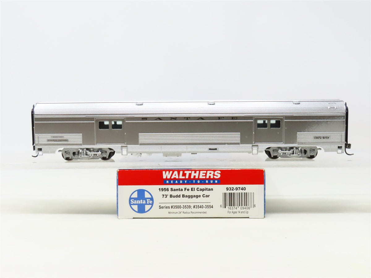 HO Scale Walthers 932-9740 ATSF Santa Fe 73&#39; Baggage Passenger Car #3549