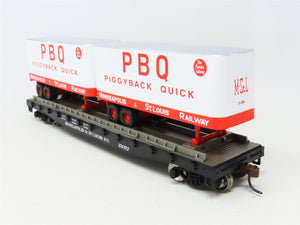 HO Athearn 96359 M&StL Minneapolis & St Louis 50' Flat Car #15057 w/ Trailers