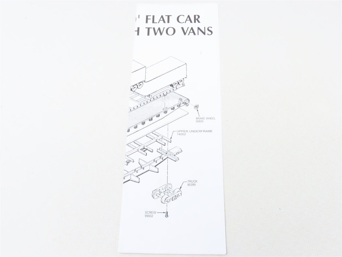 HO Scale Athearn 92363 GN Great Northern 50&#39; Flat Car #60248 w/ Two 25&#39; Trailers