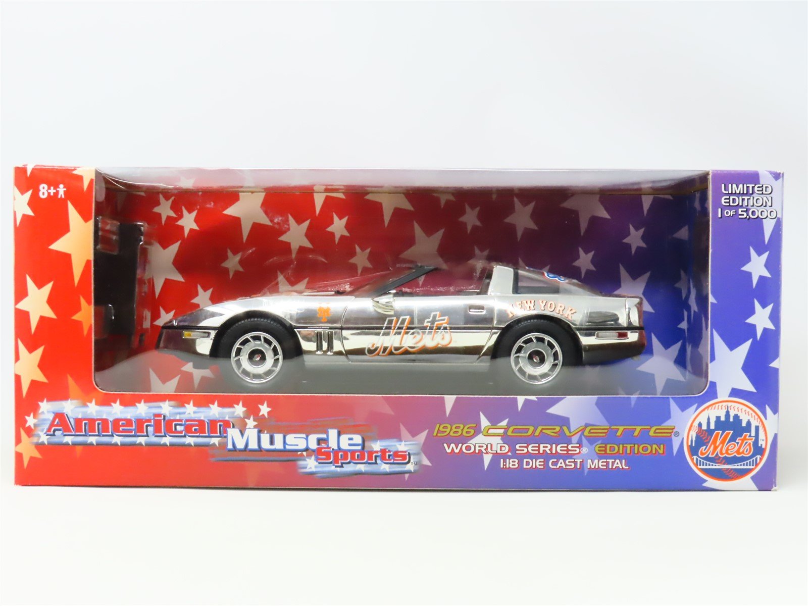 1:18 Scale RC Ertl American Muscle Sports #33461 1986 Corvette - NY Mets