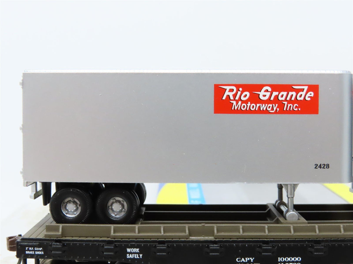 HO Scale Athearn 92397 D&amp;RGW Rio Grande 50&#39; Flat Car #20029 w/ Two 25&#39; Trailers