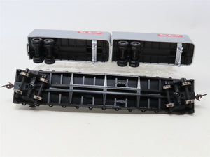 HO Scale Athearn 92397 D&RGW Rio Grande 50' Flat Car #20029 w/ Two 25' Trailers