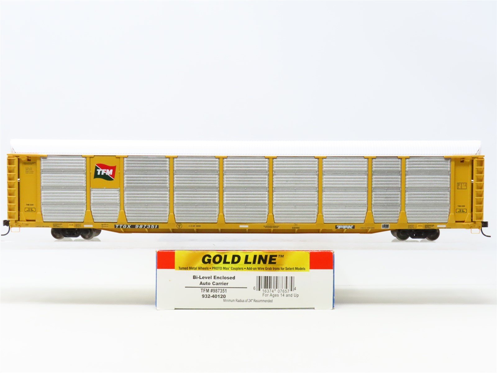 HO Walthers Gold Line 932-40120 TTGX TFM Bi-Level Enclosed Auto Carrier #987351