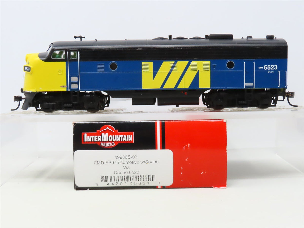 HO Scale Intermountain 49986S-03 VIA Rail FP9A Diesel Loco #6523 w/DCC &amp; Sound