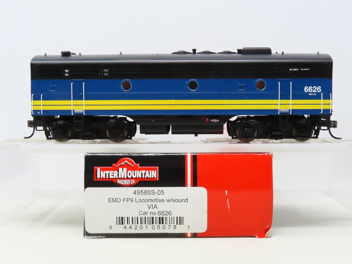 HO Scale Intermountain 49986S-05 VIA Rail FP9B Diesel Loco #6626 w/DCC &amp; Sound