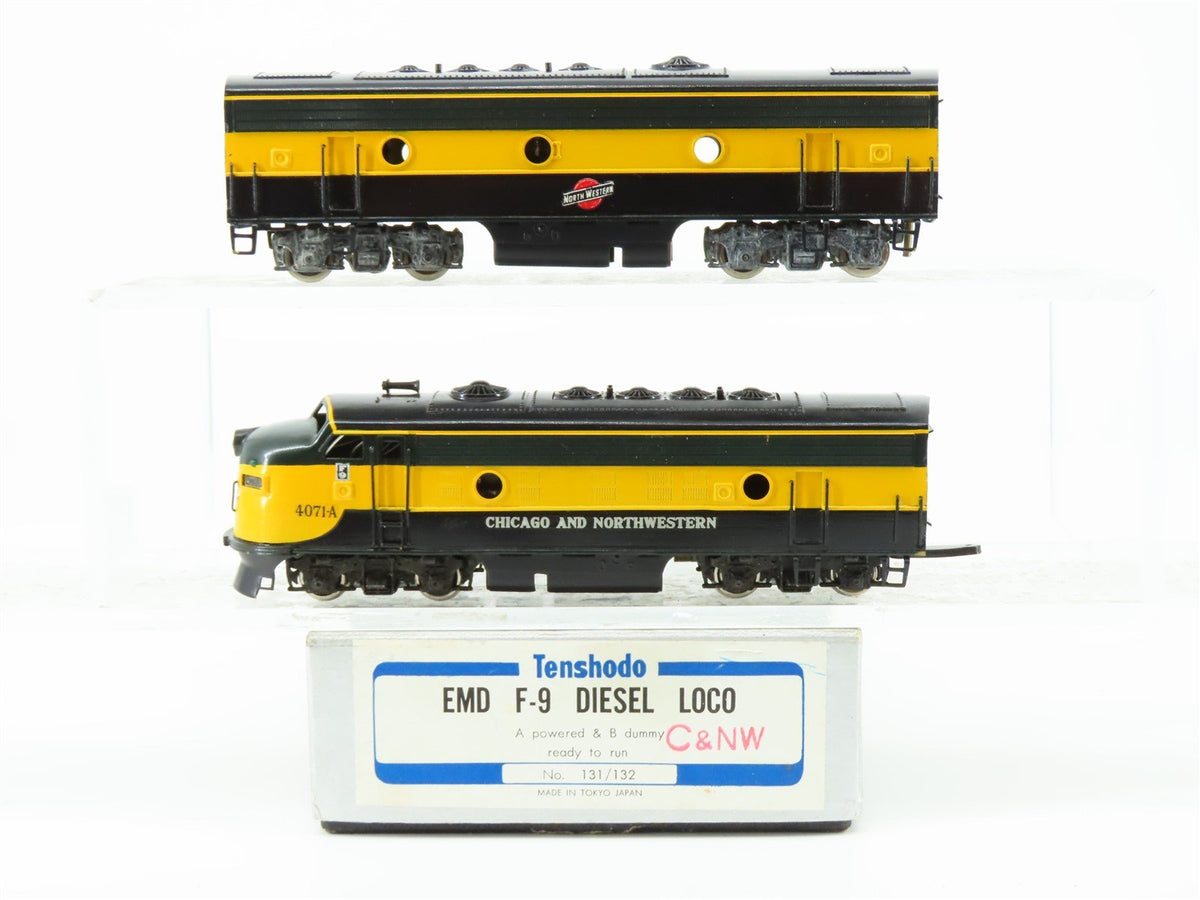HO Tenshodo BRASS 131/132 CNW Chicago &amp; North Western F9A/B Diesel Set - Custom