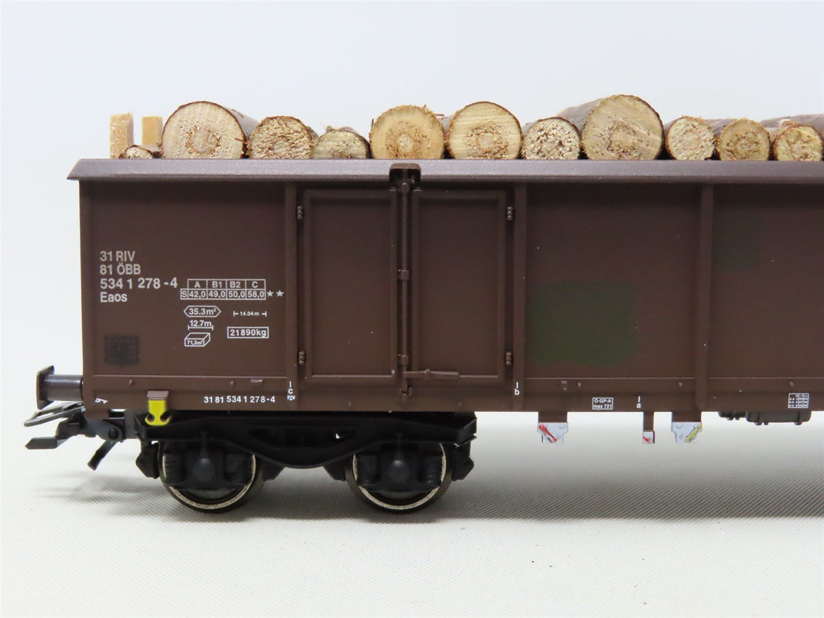 HO Scale Trix 24532 Gondola Freight Car Set w/Load of Wood 3-Pack