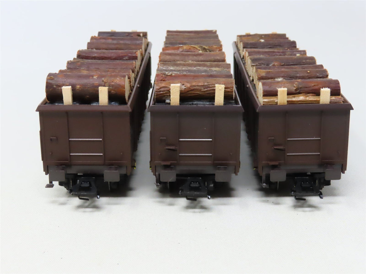 HO Scale Trix 24532 Gondola Freight Car Set w/Load of Wood 3-Pack