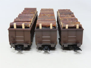 HO Scale Trix 24532 Gondola Freight Car Set w/Load of Wood 3-Pack