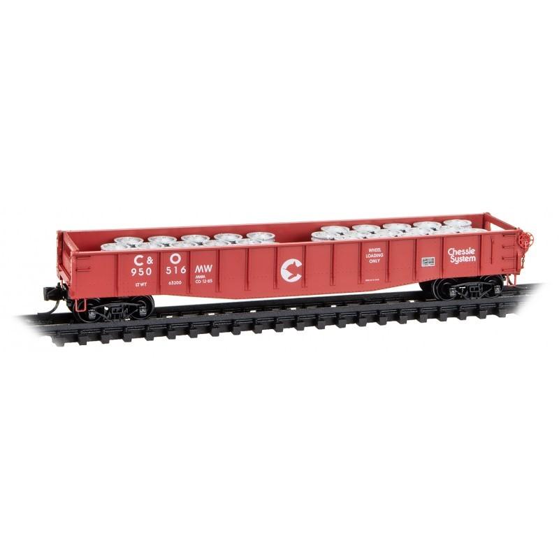 N Micro-Trains MTL 04600500 C&amp;O Chessie System MofW 50&#39; Gondola #950516 w/Load