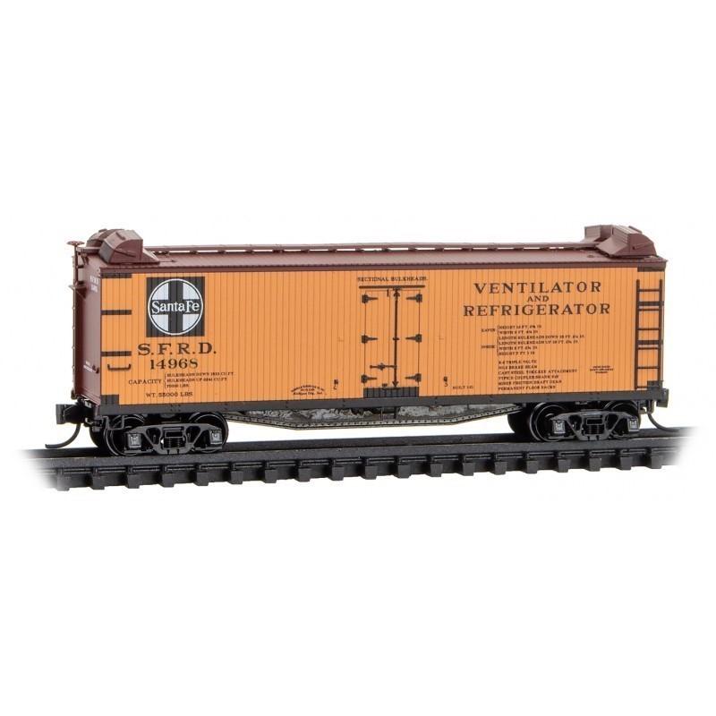 N Scale Micro-Trains MTL 98300221 SFRD ATSF Santa Fe 40&#39; Wood Reefer Set 4-Pack