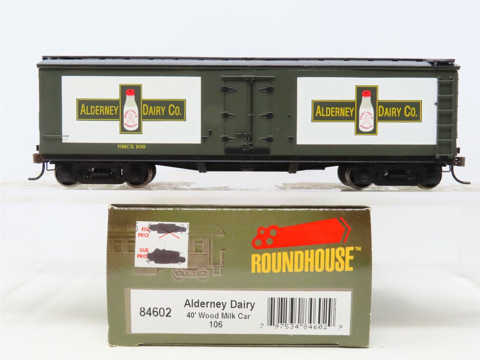 HO Scale Roundhouse 84602 NMCX Alderney Dairy 40' Wood Milk Car #106