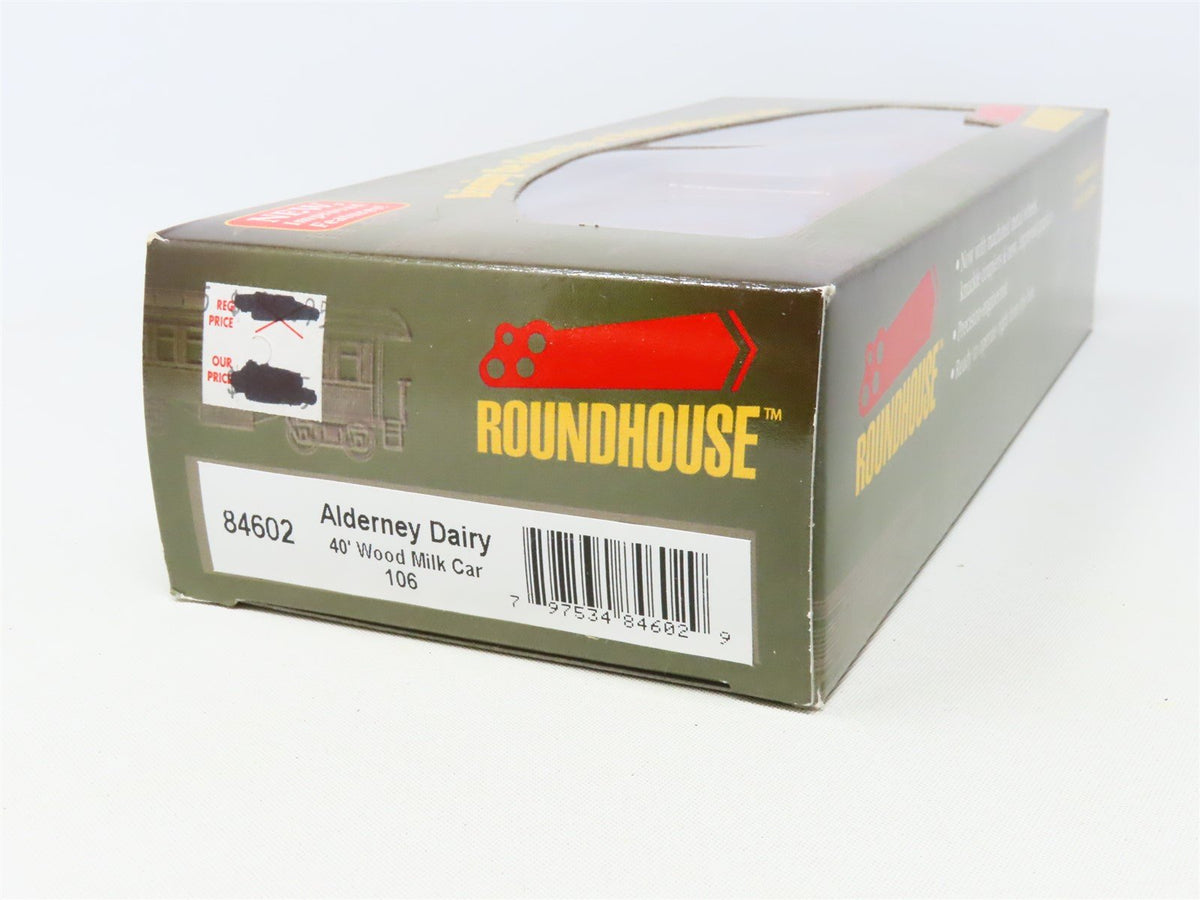 HO Scale Roundhouse 84602 NMCX Alderney Dairy 40&#39; Wood Milk Car #106