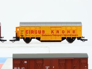 HO Scale Roco 44009 DB German Circus Krone Box Cars Set w/Elephant Car