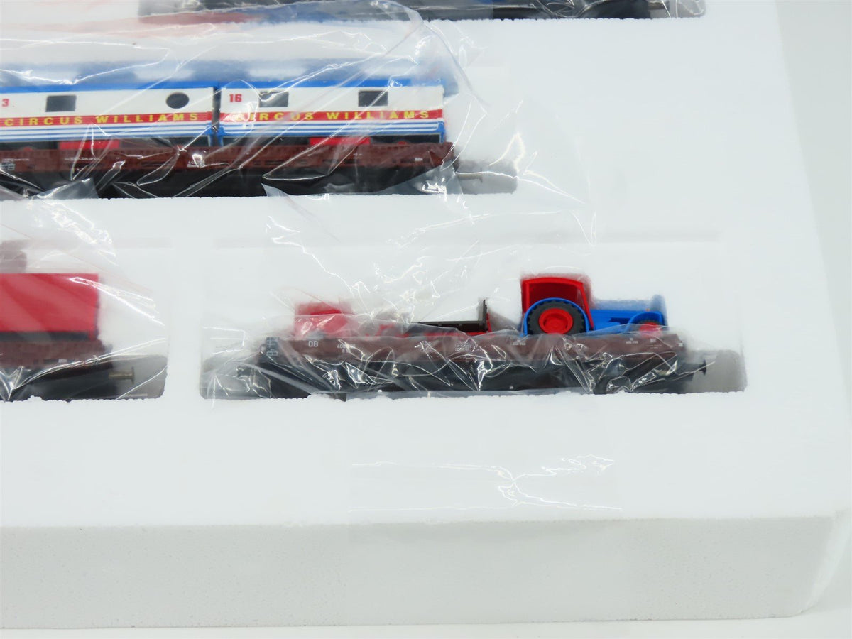 HO Roco 44130 Circus Williams Flat Cars 4-Unit Set w/Circus Trailers &amp; Equipment