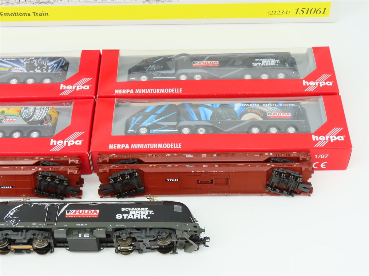 HO Trix 151061 DB &quot;Fulda Hightech Emotions&quot; BR182 Electric Train w/Herpa Trucks