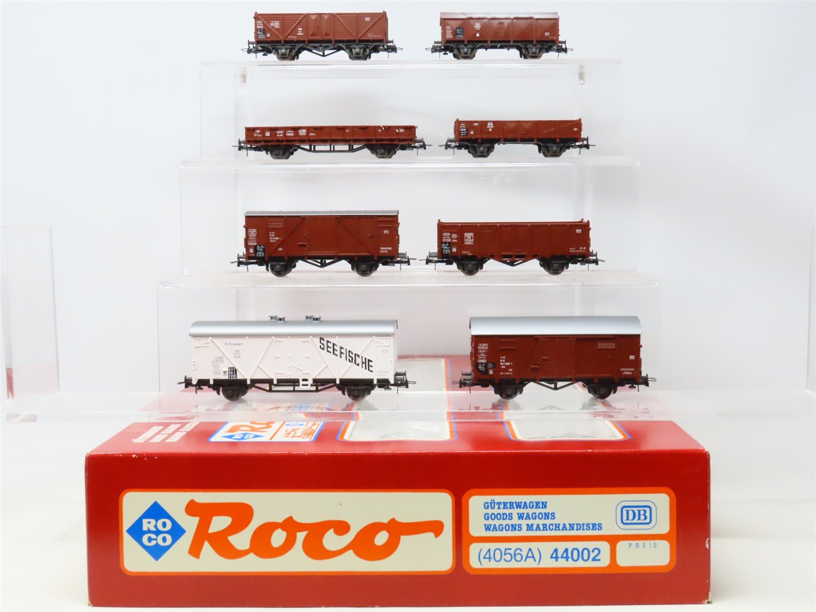 HO Scale Roco 44002 DB German Goods Wagons 8-Car Freight Set