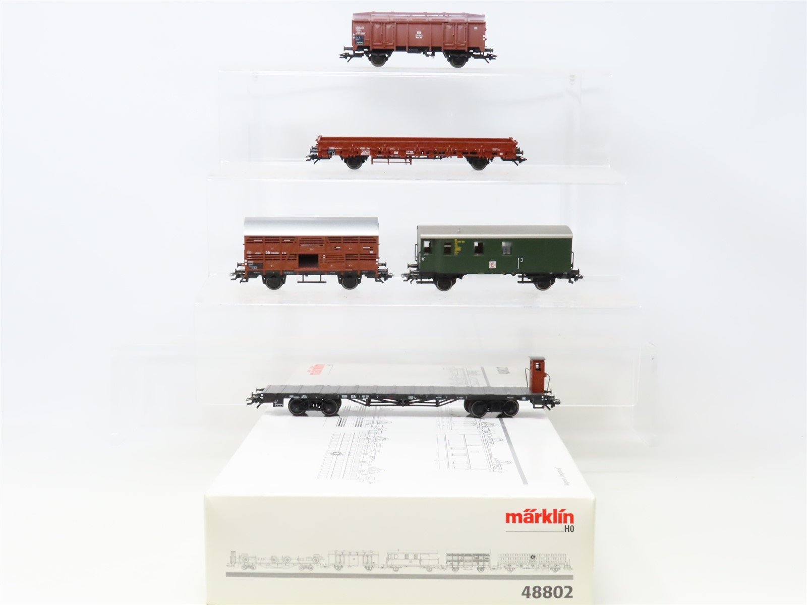 HO Scale Marklin 48802 DB German "Transfer Train" 5-Car Freight Set