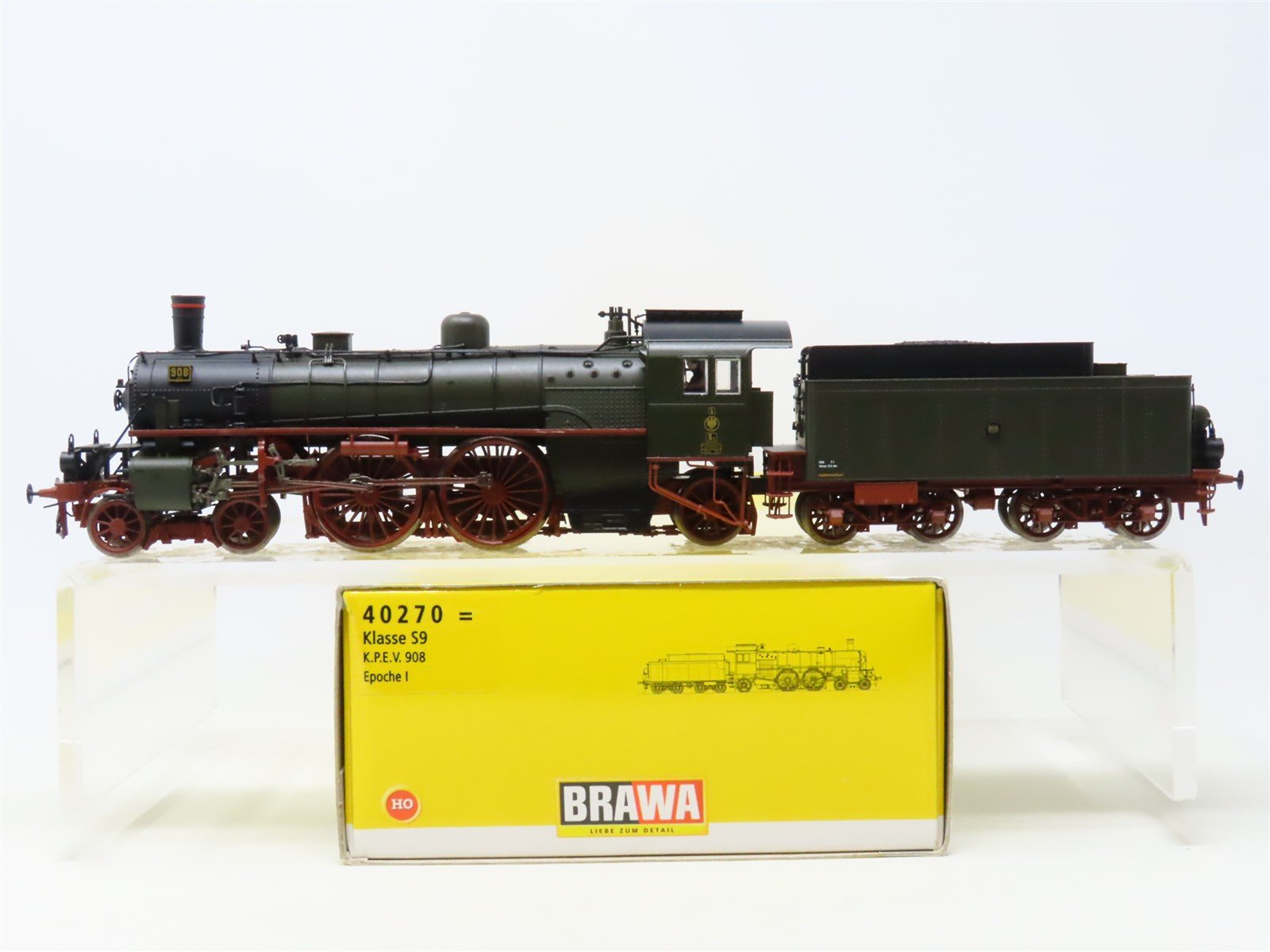 HO Scale BRAWA 40270 KPEV Royal Prussian 4-4-2 Class S9 Steam #908 - DCC Ready