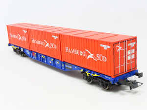 HO Scale Roco 66623 SBB Swiss Federal Railways Flat Car w/Hamburg Süd Containers