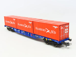 HO Scale Roco 66623 SBB Swiss Federal Railways Flat Car w/Hamburg Süd Containers