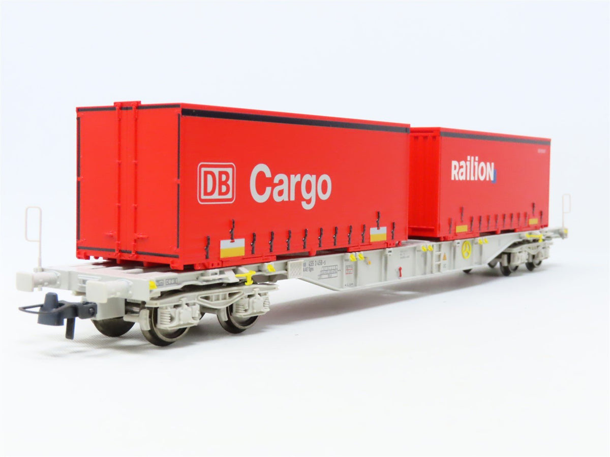 HO Scale Roco 66627 AAE Ahaus Alstätter Flat Car w/Railion &amp; DB Cargo Containers